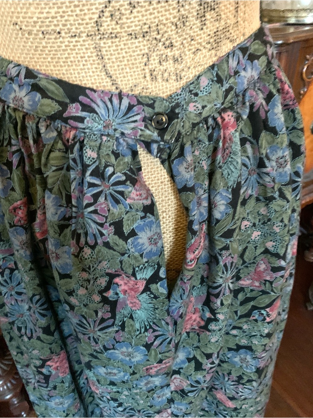 Vintage 90's Boho Hippie Gypsie Edwardian-inspo Peasant Cottagecore Floral Skirt - Picture 8 of 11